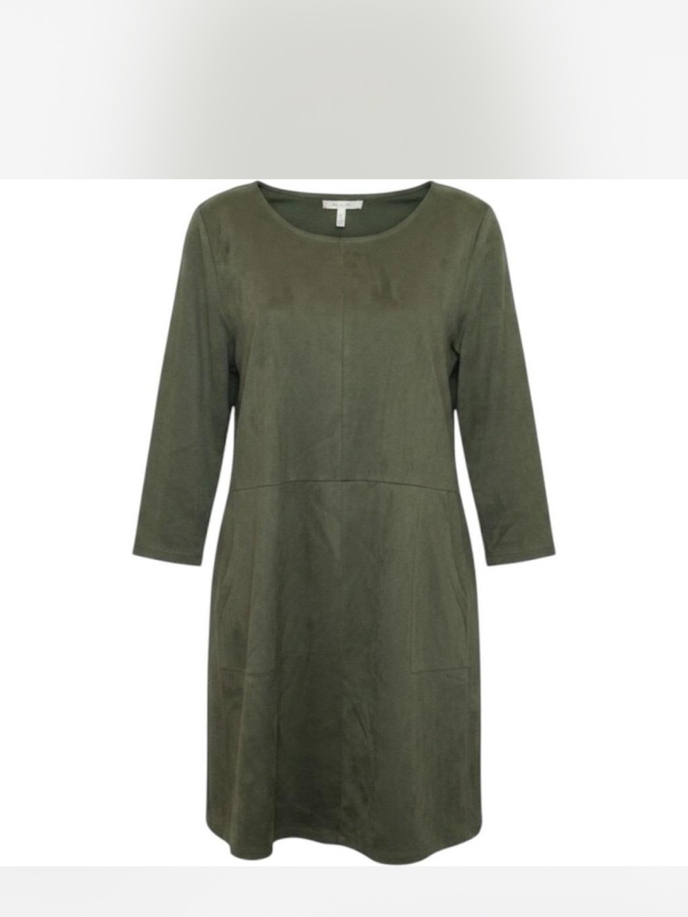 Altar'd State Vegan Suede Shift Dress Womens sz M Olive 2 Pocket Dress Bo Ho